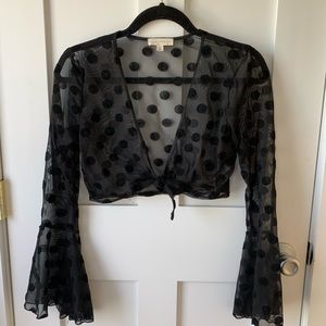 Mesh, Polka Dot Tie Top